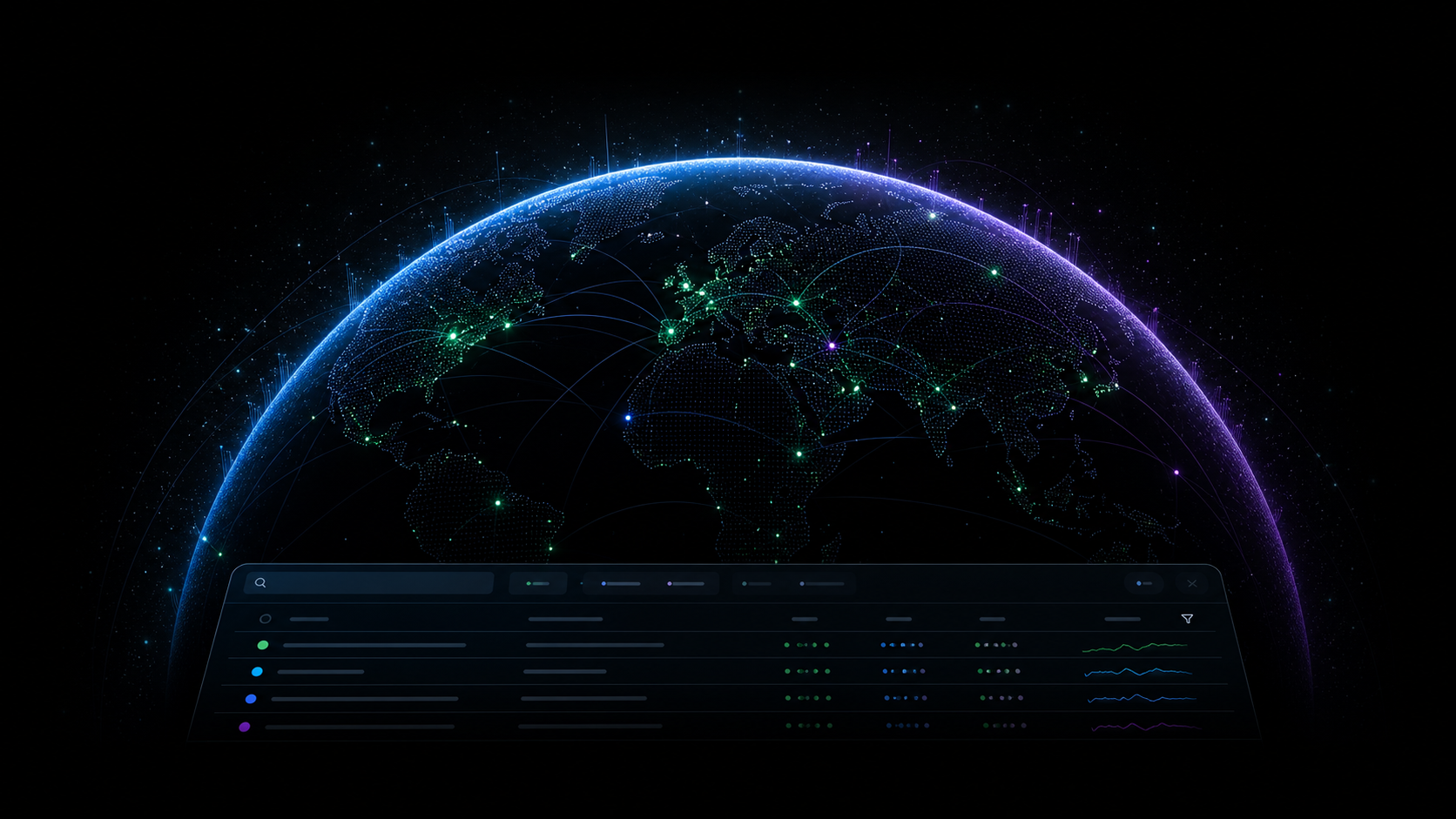 Abstract global signal horizon made from market data points
